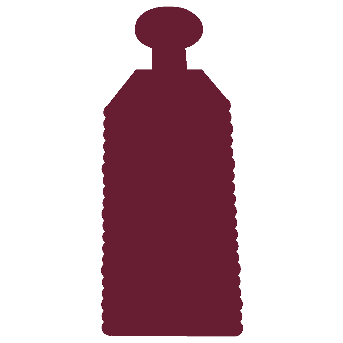 Animated maroon silhouette of the ribbed Ghia aperitif bottle